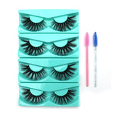 4 Pairs Faux Mink With Brushes